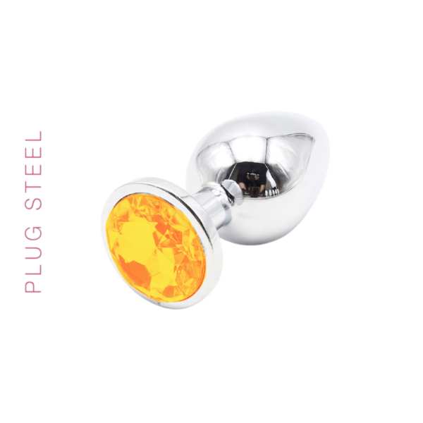 Anal Plug Steel Yellow Small