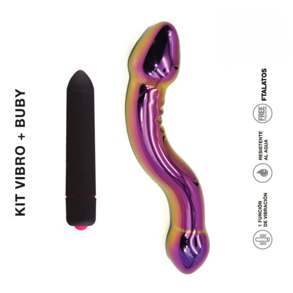 KIT VIBRO + DILDO BUBY VIDRIO