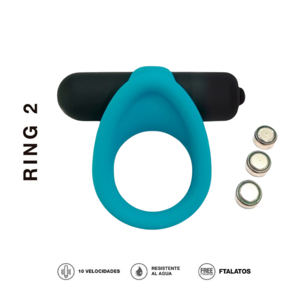 Ring 2 Blue - Anillo Vibrador a Pilas