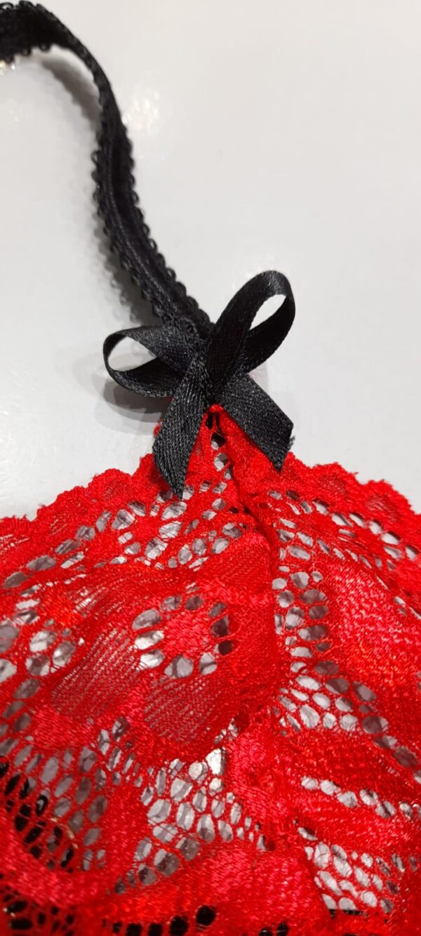 Triangulito Cherry Rojo & Negro - bralette - Imagen 2