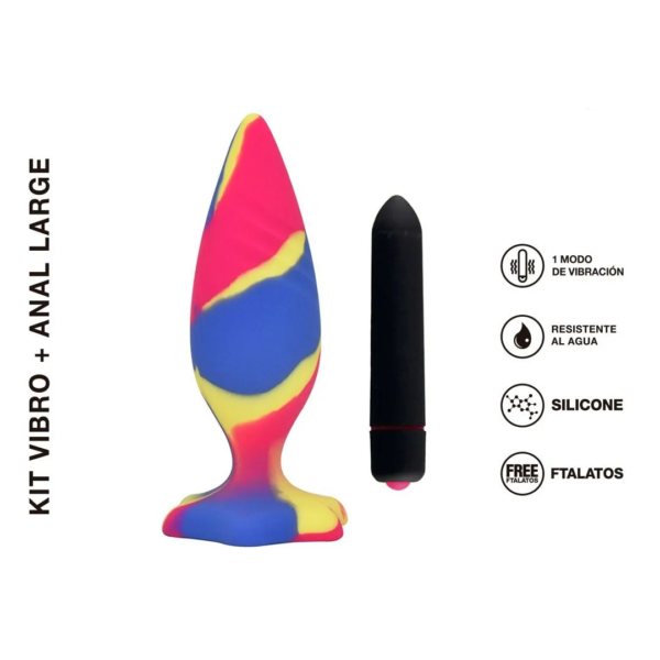 Kit Vibro + Anal Plug Cono Large