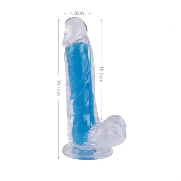 Dildo Realistico Brillante Azul - Imagen 2