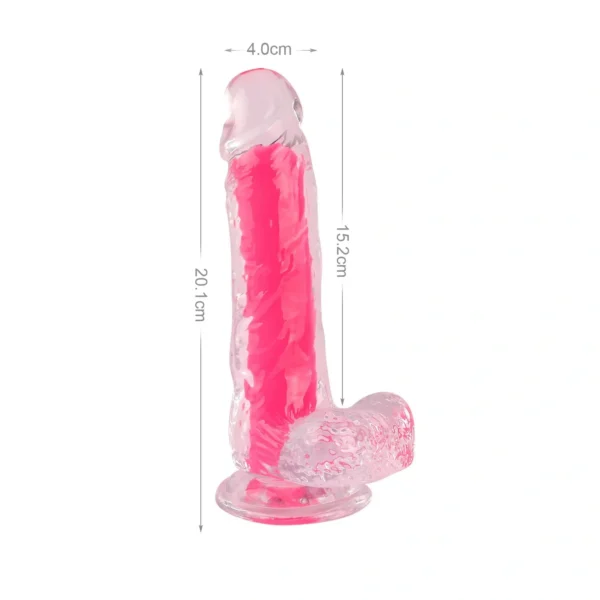 Dildo Realistico Brillante Rosa - Imagen 2