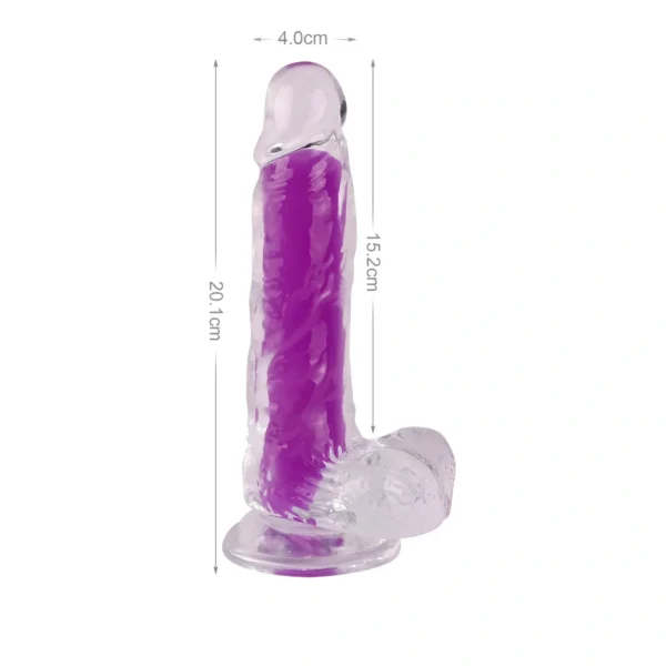 Dildo Realistico Brillante Violeta - Imagen 2