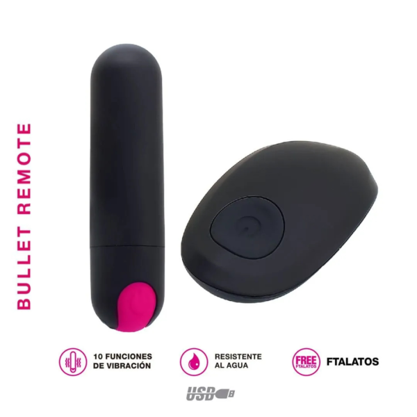 Bullet Remote Black Fucsia - Bala con control