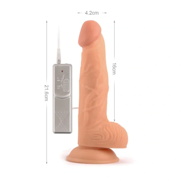 Dildo Con Ventosa y Vibracion Con Control 21 Cm - Imagen 2