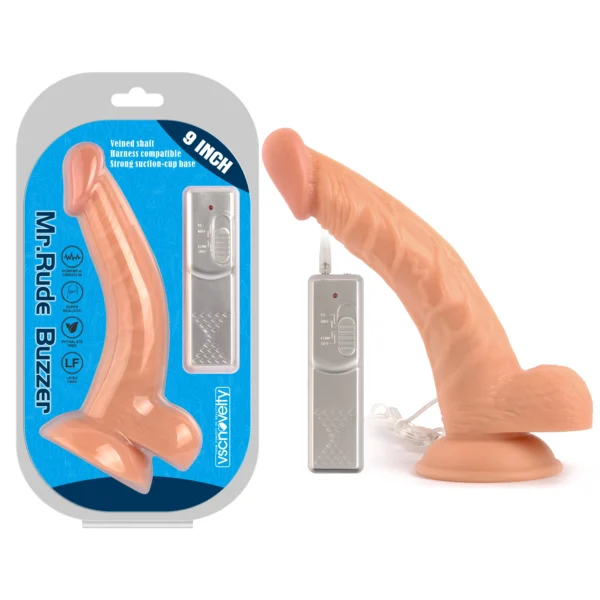 Dildo Con Ventosa y Vibracion Con Control 23 Cm