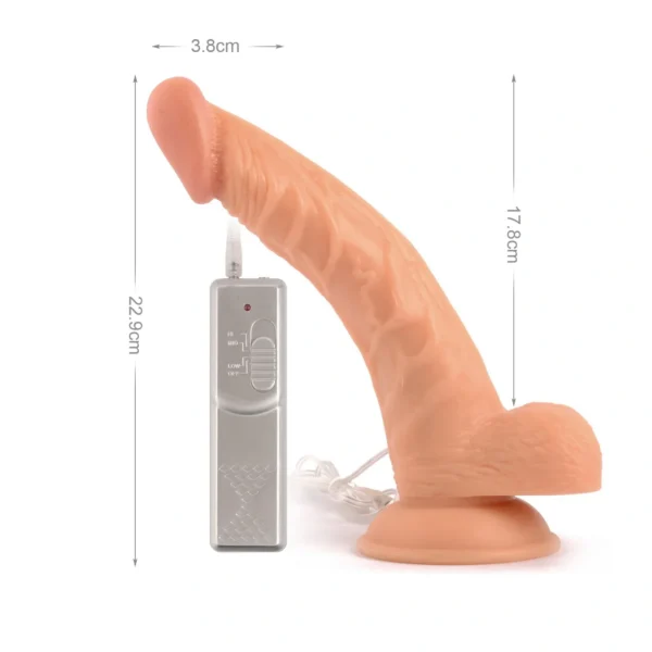 Dildo Con Ventosa y Vibracion Con Control 23 Cm - Imagen 2