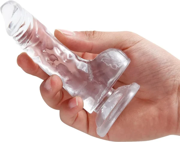 Dildo Realista Transparente - 13.5Cm - Imagen 3