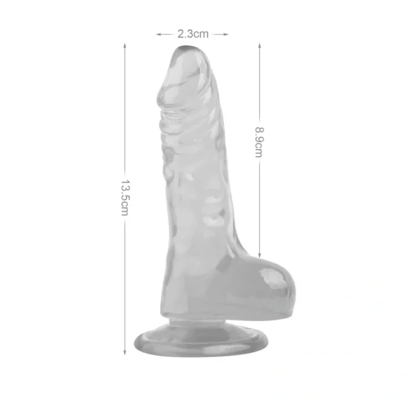 Dildo Realista Transparente - 13.5Cm - Imagen 2