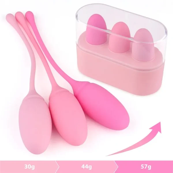 Set 3 Eggs Rose Bolas Vaginal Silicona - Kegel