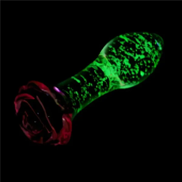 Glass Anal Plug Glow In The Dark Phantom Rose